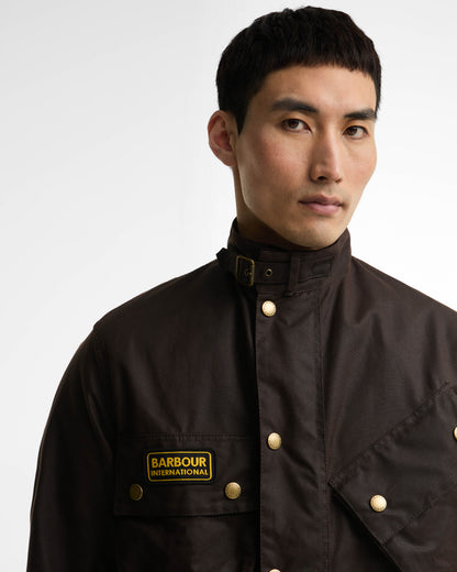 Barbour International Mens Original Wax Jacket - Black Oak | CHO | Designer Mens Wax Jackets