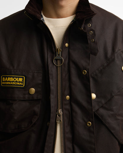 Barbour International Mens Original Wax Jacket - Black Oak | CHO | Designer Mens Wax Jackets