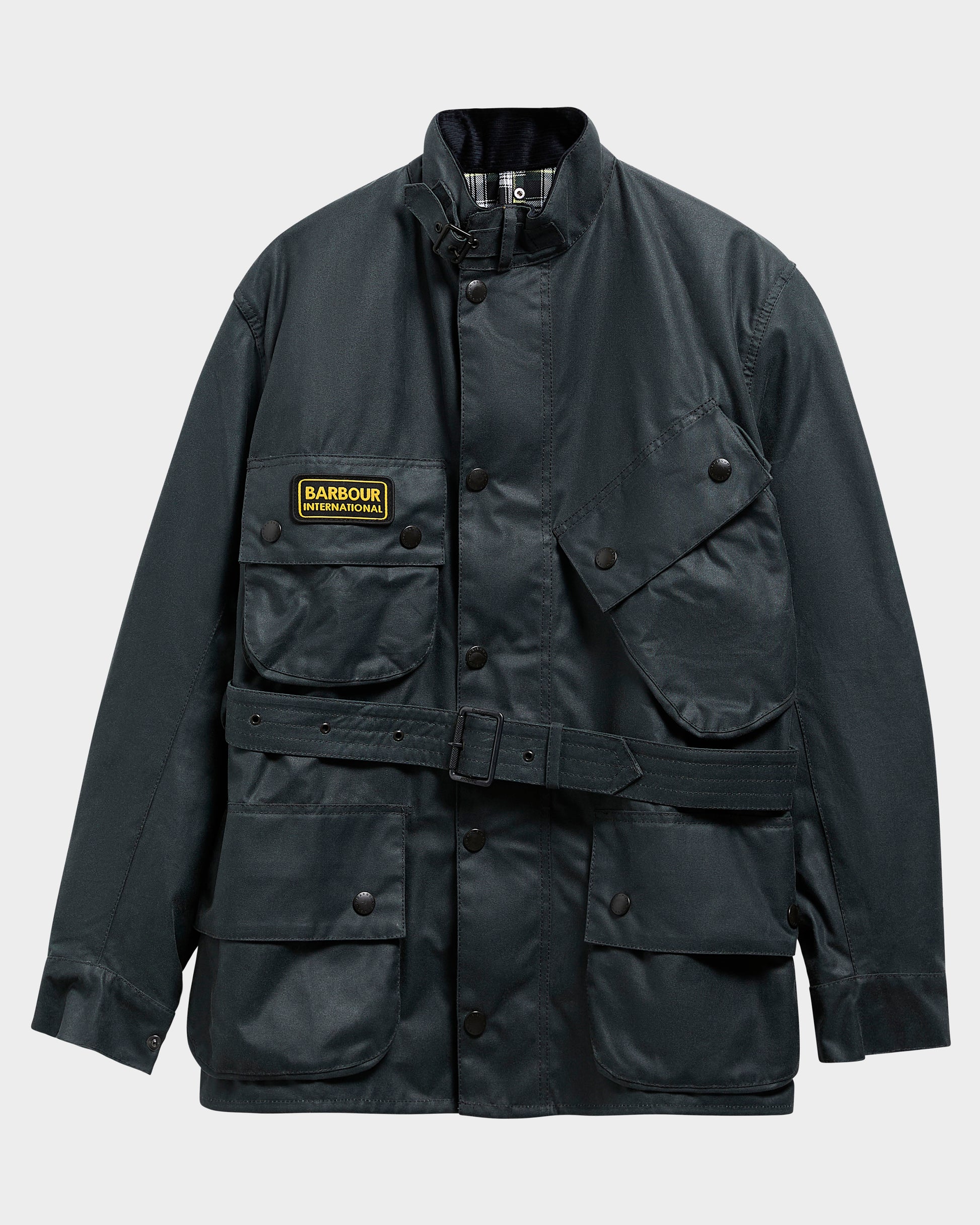 Barbour International Mens Original Wax Jacket - Dark Slate | CHO | Designer Mens Wax Jackets