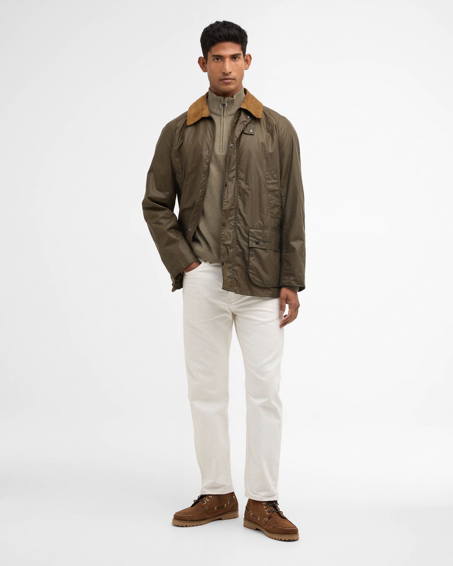 Barbour Lightweight Ashby Mens Jacket - Olive | CHO | Designer Mens Wax Jackets