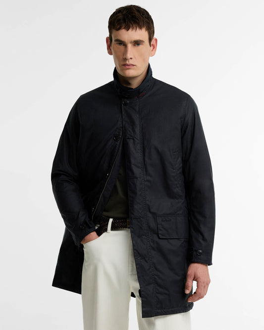Barbour Wax Mens Mac - Navy/Shadow Classic | CHO | Designer Mens Wax Jackets