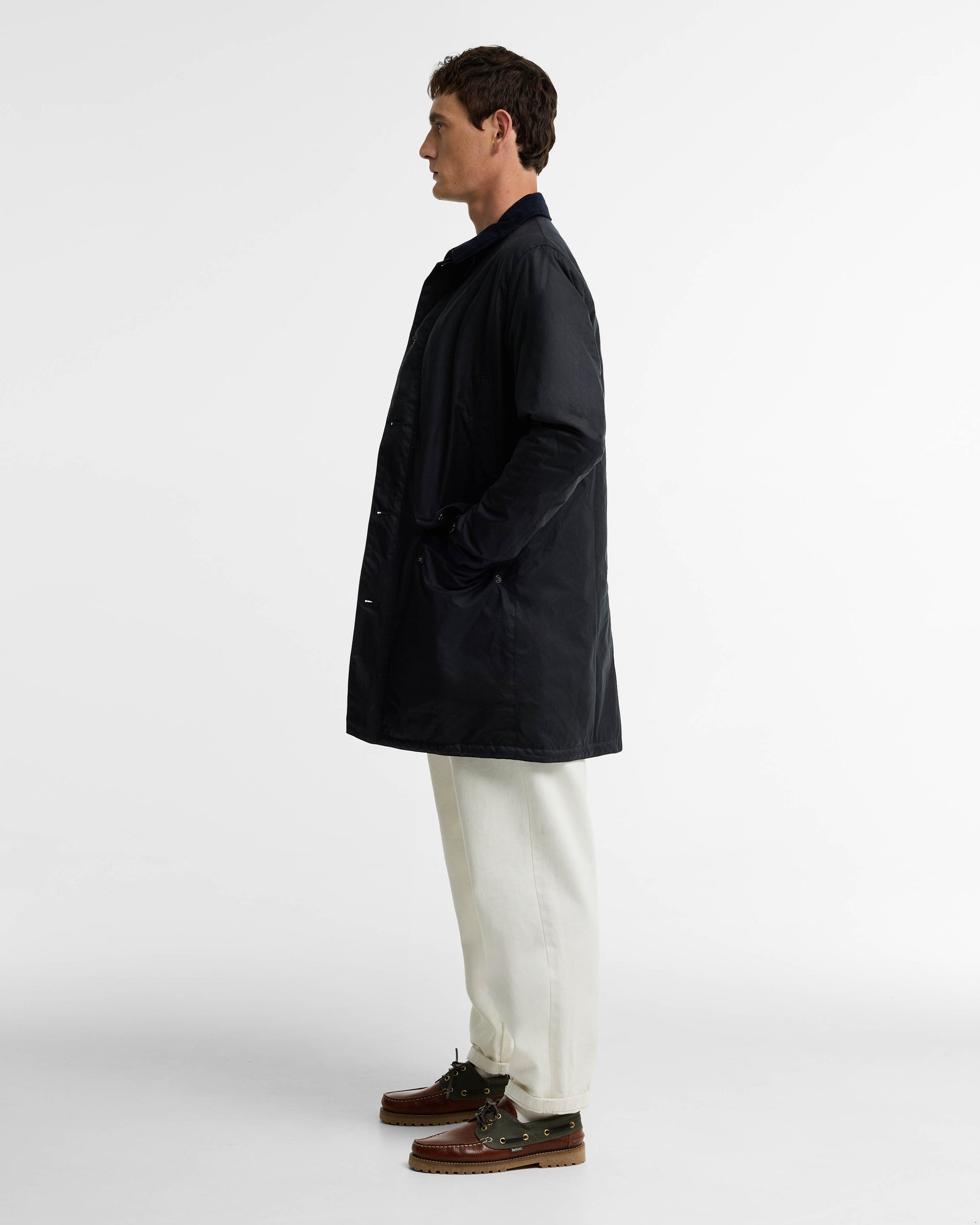 Barbour Wax Mens Mac - Navy/Shadow Classic | CHO | Designer Mens Wax Jackets