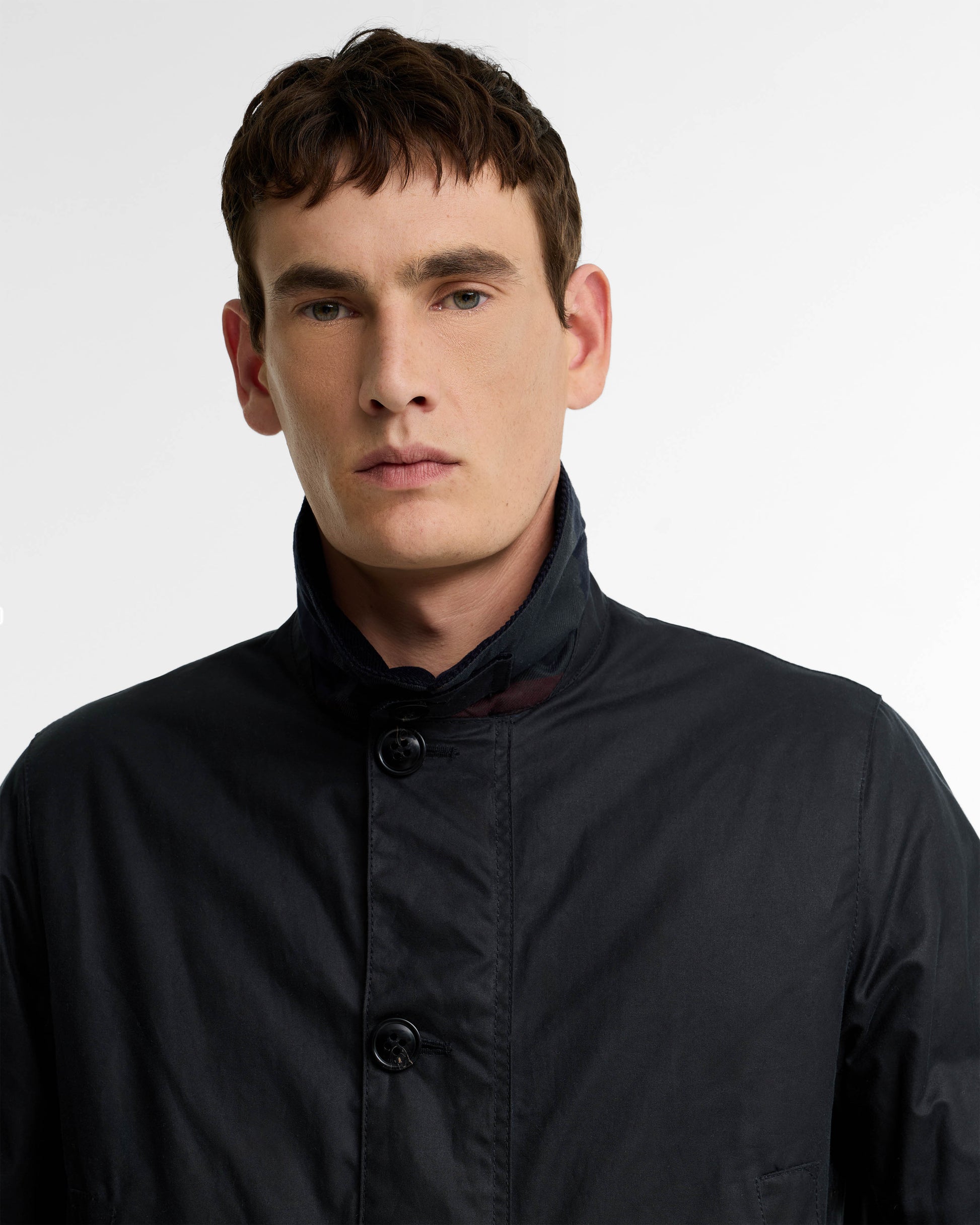 Barbour Wax Mens Mac - Navy/Shadow Classic | CHO | Designer Mens Wax Jackets
