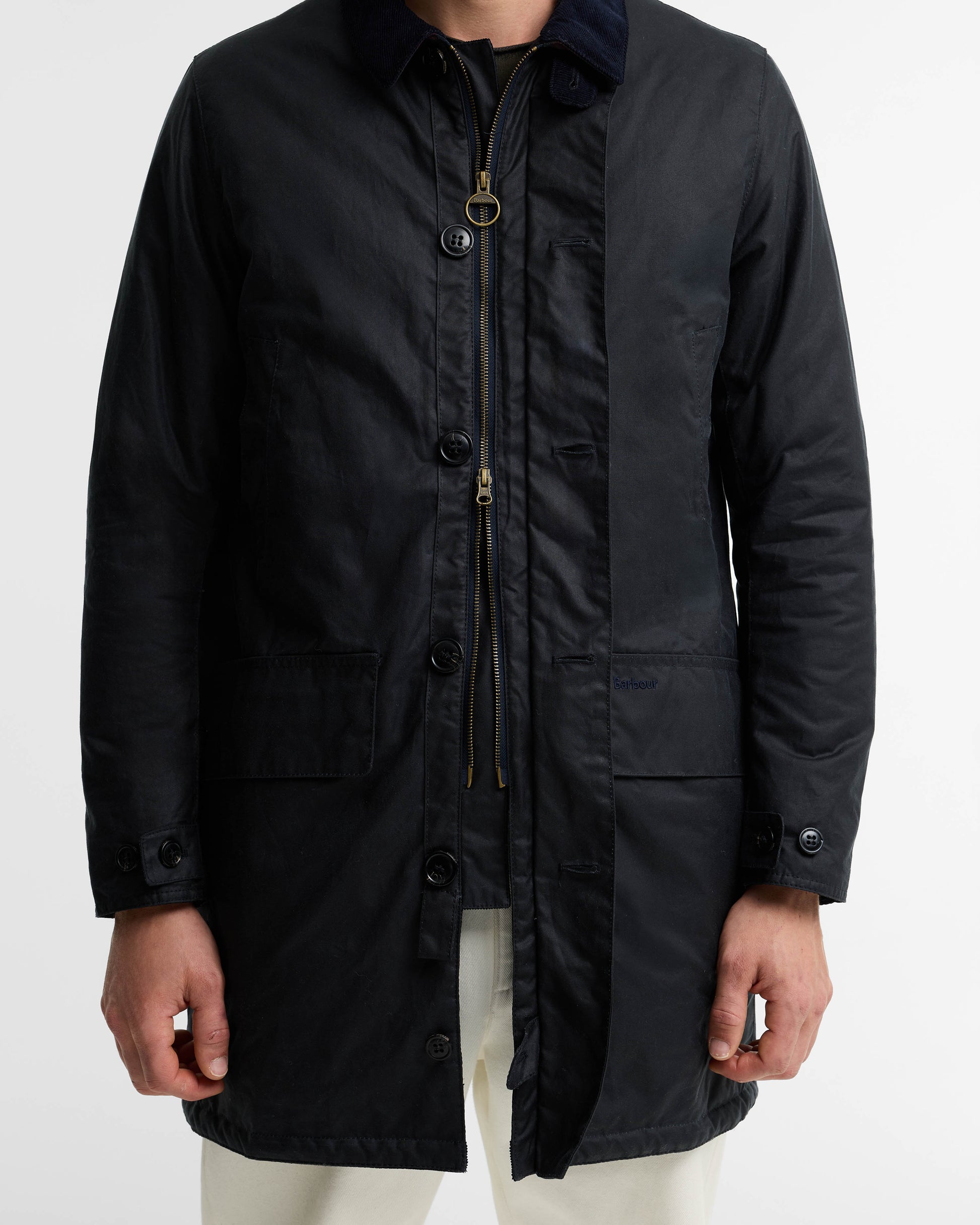 Barbour Wax Mens Mac - Navy/Shadow Classic | CHO | Designer Mens Wax Jackets