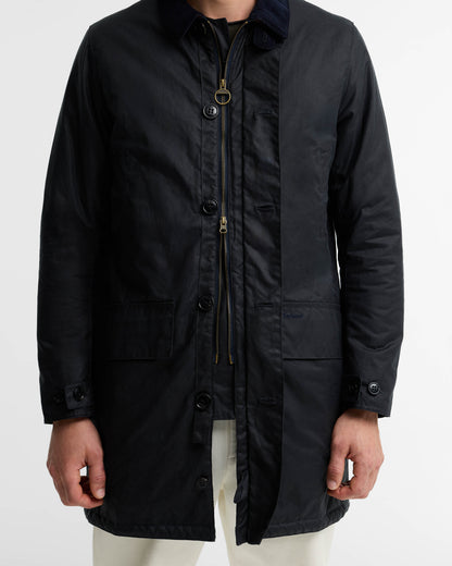 Barbour Wax Mens Mac - Navy/Shadow Classic | CHO | Designer Mens Wax Jackets