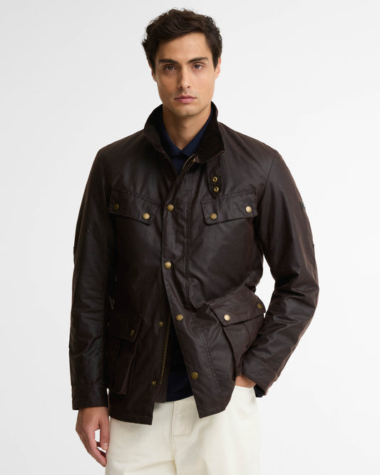 Barbour International Tourer Duke Mens Wax Jacket - Black Oak | CHO | Designer Mens Wax Jackets
