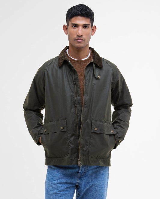 Barbour Short Bedale Mens Wax Jacket - Fern