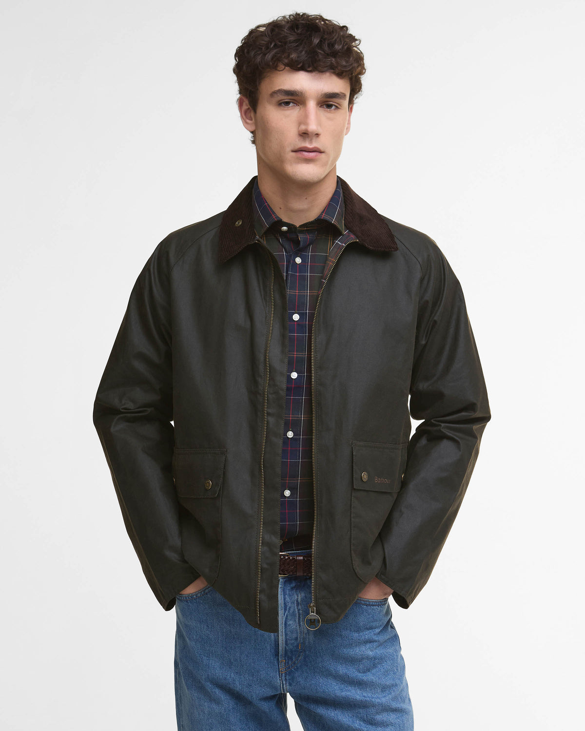 Barbour Short Bedale Mens Wax Jacket - Olive | CHO | Designer Mens Coats & Jackets