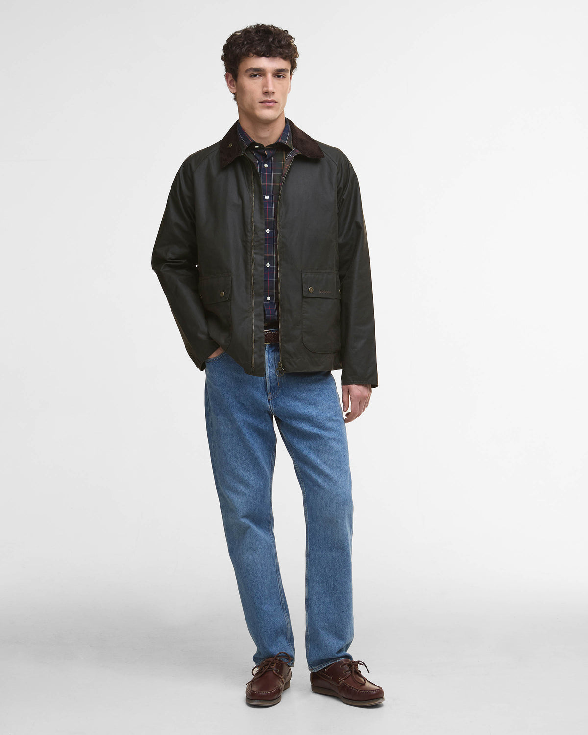 Barbour Short Bedale Mens Wax Jacket - Olive | CHO | Designer Mens Coats & Jackets