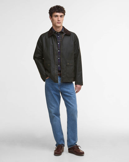 Barbour Short Bedale Mens Wax Jacket - Olive | CHO | Designer Mens Coats & Jackets