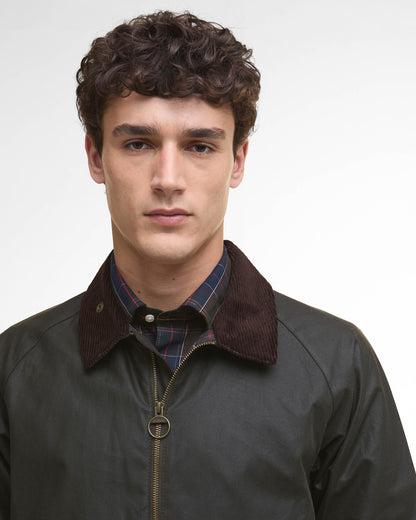 Barbour Short Bedale Mens Wax Jacket - Olive | CHO | Designer Mens Coats & Jackets