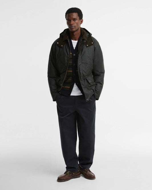 Barbour Modern Beaufort Mens Wax Jacket - Sage/Shadow Classic | CHO | Designer Mens Wax Jackets