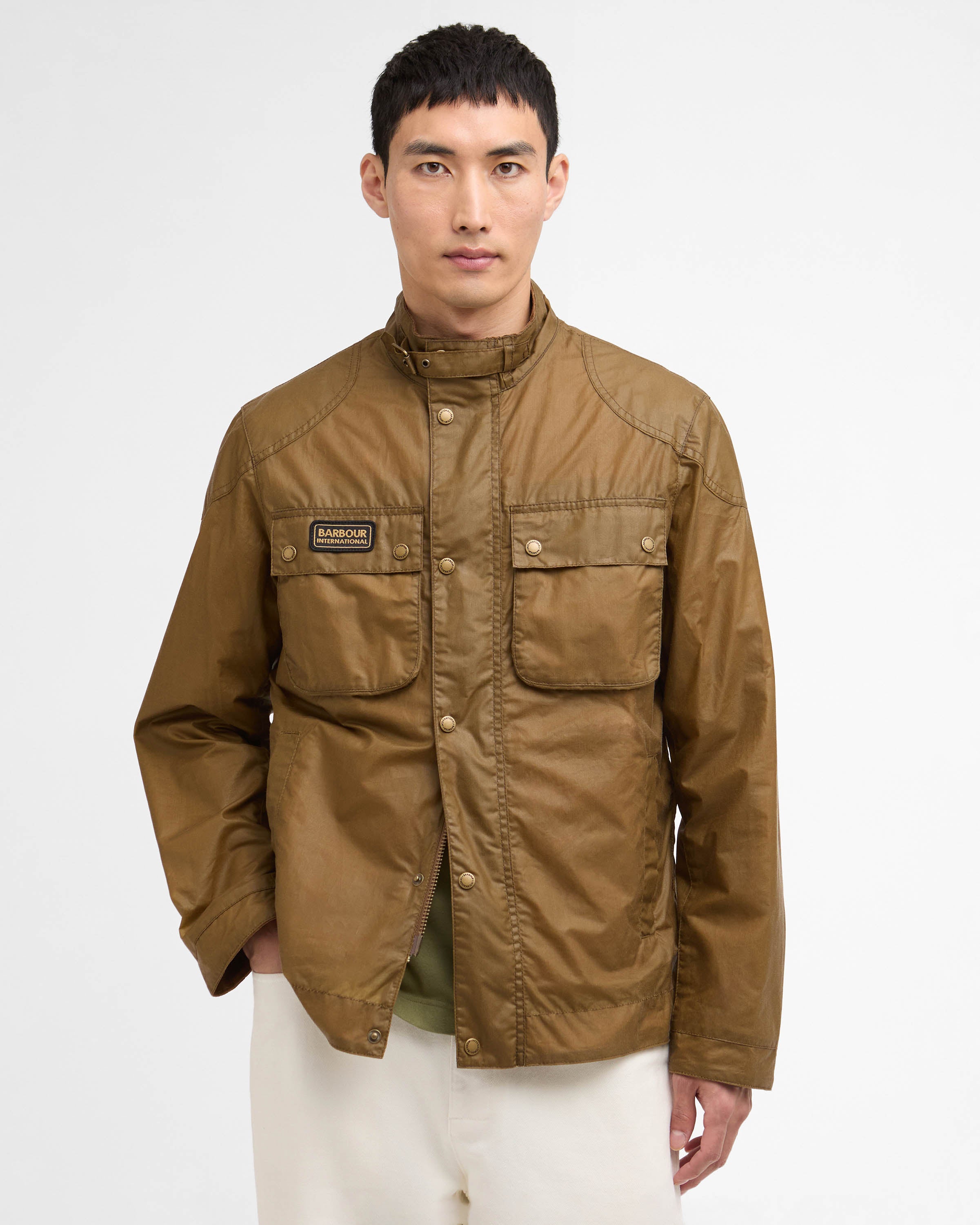 Barbour International Merton Mens Wax Jacket - Sand – CHO