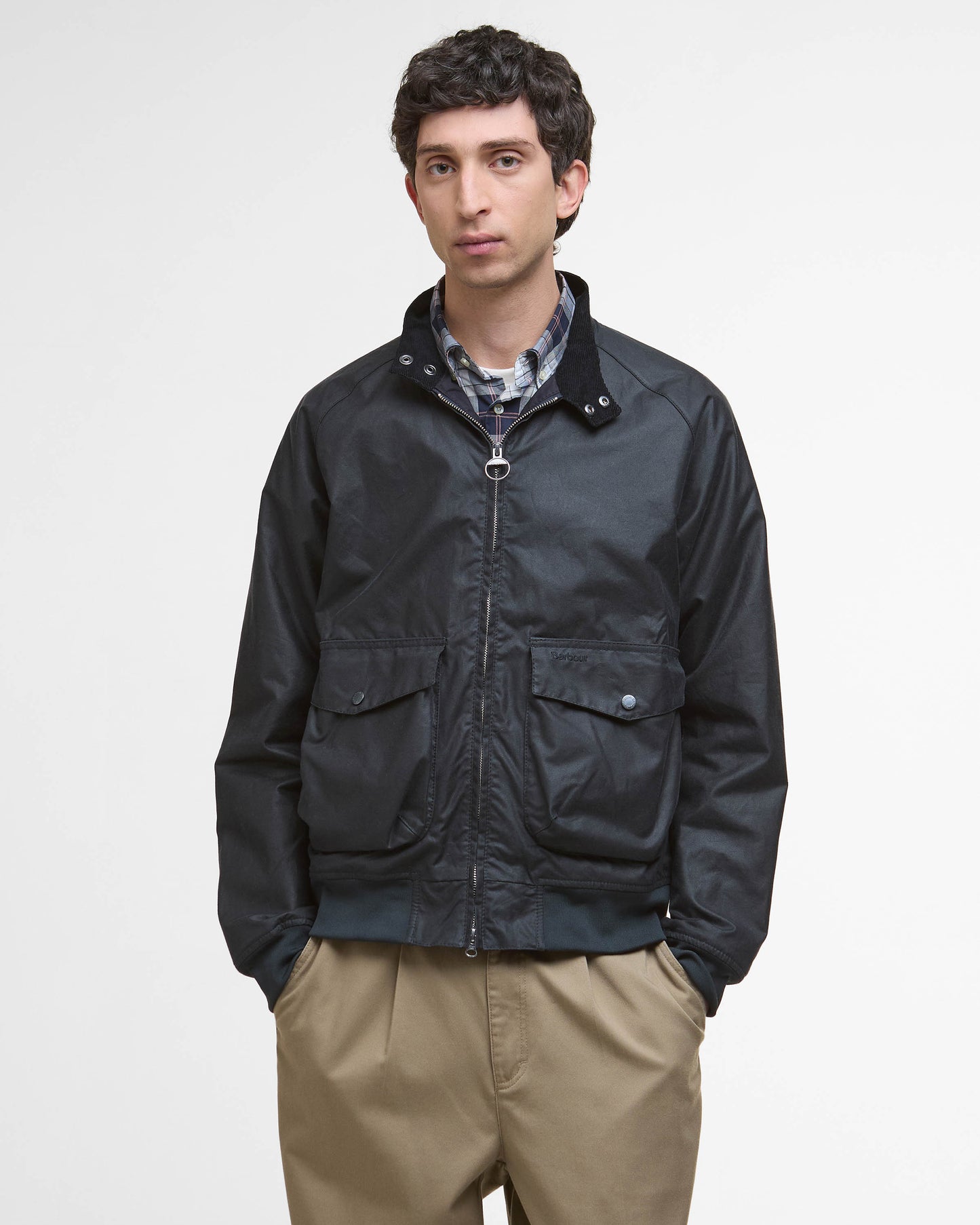 Barbour Modern Royston Mens Wax Jacket - Navy - CHO - Designer Mens Coats & Jackets