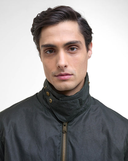 Barbour International Marker Mens Wax Jacket - Sage - CHO - Designer Mens Coats & Jackets