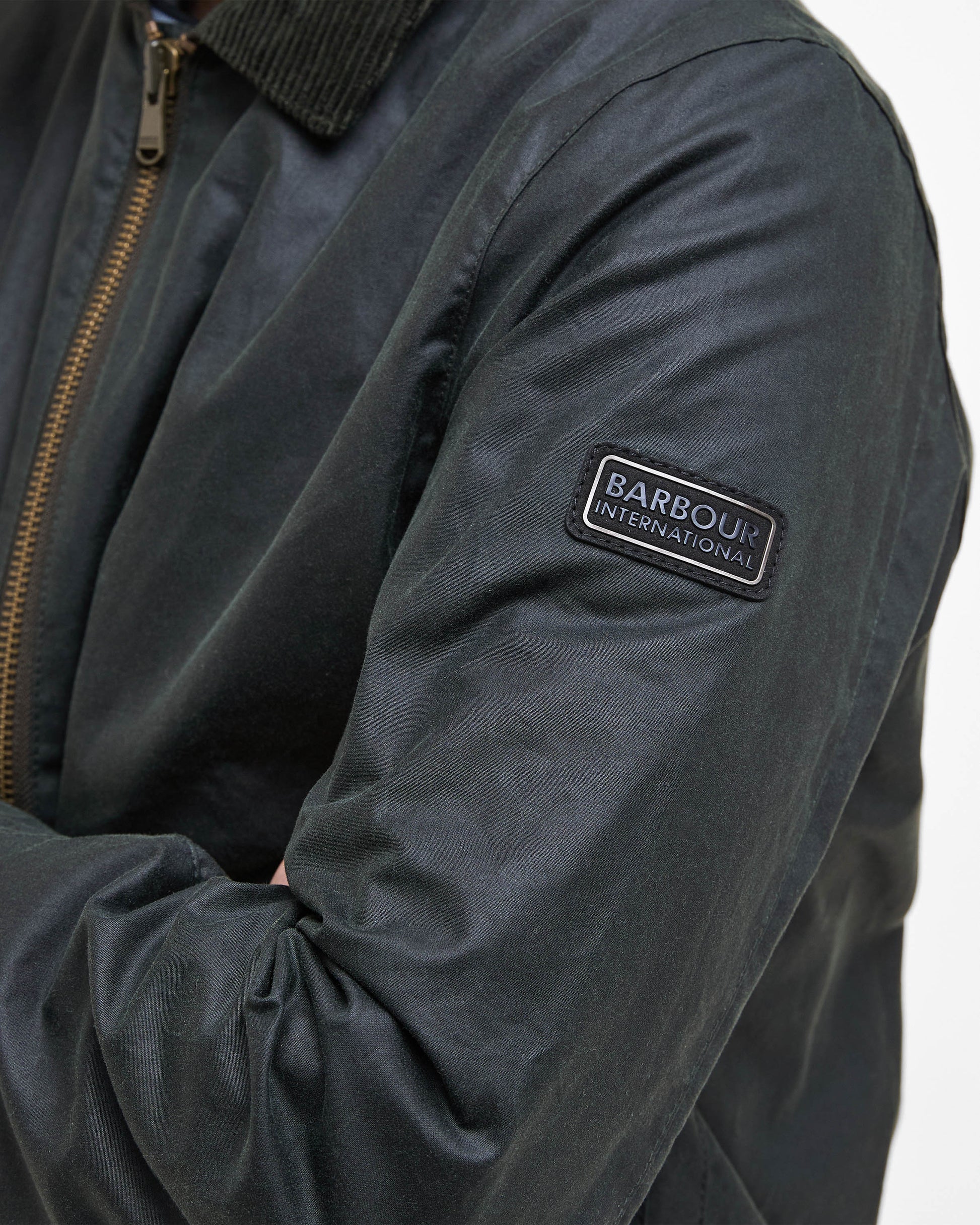 Barbour International Marker Mens Wax Jacket - Sage - CHO - Designer Mens Coats & Jackets