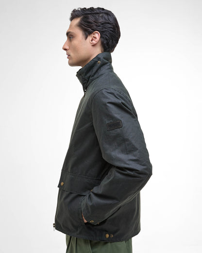 Barbour International Marker Mens Wax Jacket - Sage - CHO - Designer Mens Coats & Jackets