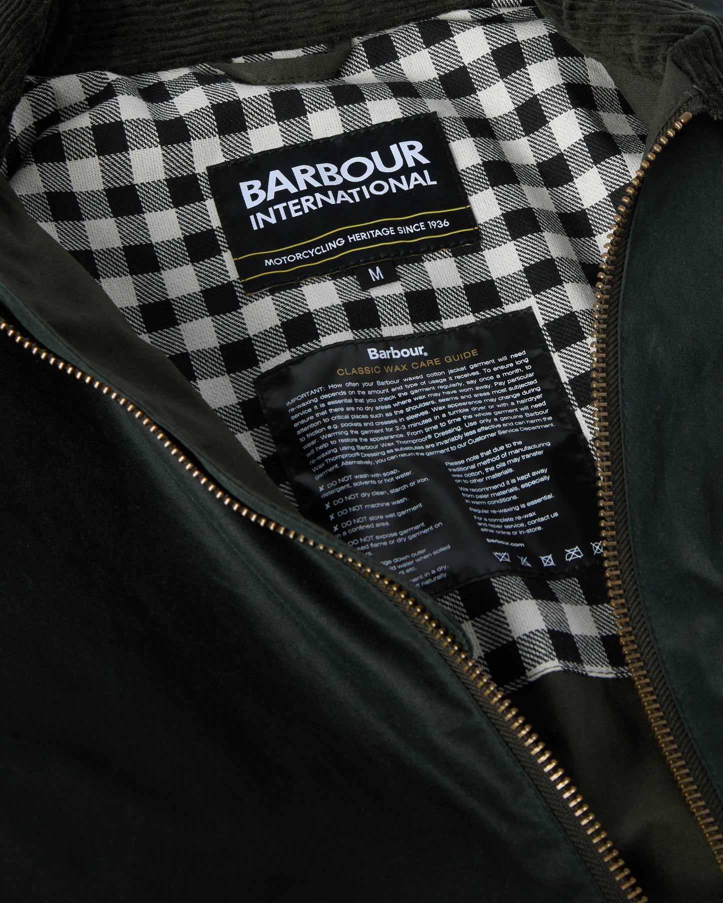 Barbour International Marker Mens Wax Jacket - Sage - CHO - Designer Mens Coats & Jackets