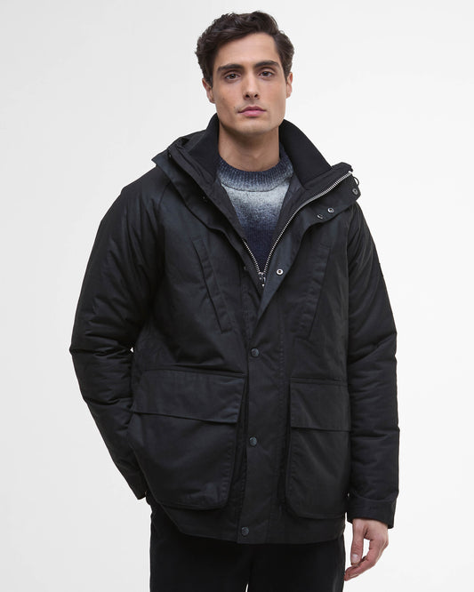Barbour International Oakdale Mens Wax Jacket - Black