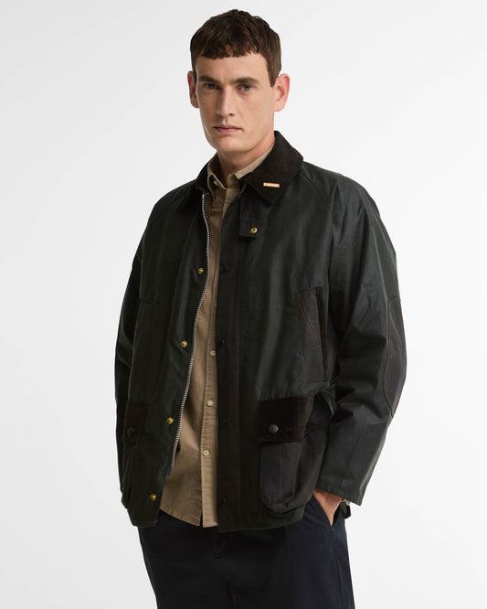 Barbour Icons Patch Bedale Mens Wax Jacket - Sage | CHO | Designer Mens Wax Jackets
