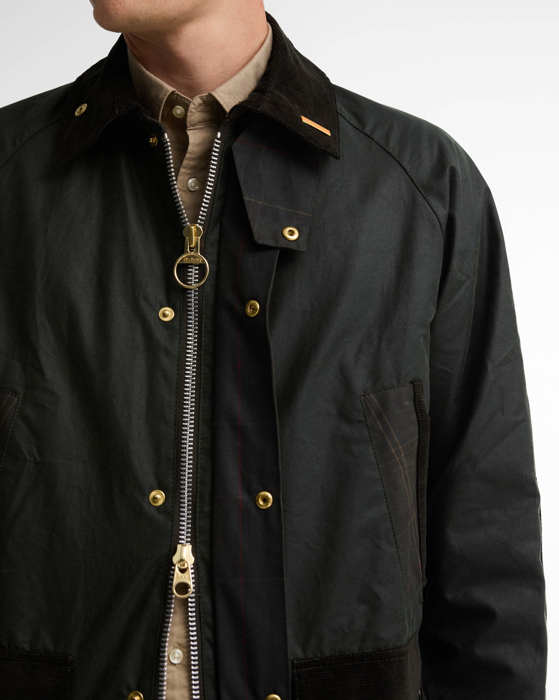 Barbour Icons Patch Bedale Mens Wax Jacket - Sage | CHO | Designer Mens Wax Jackets