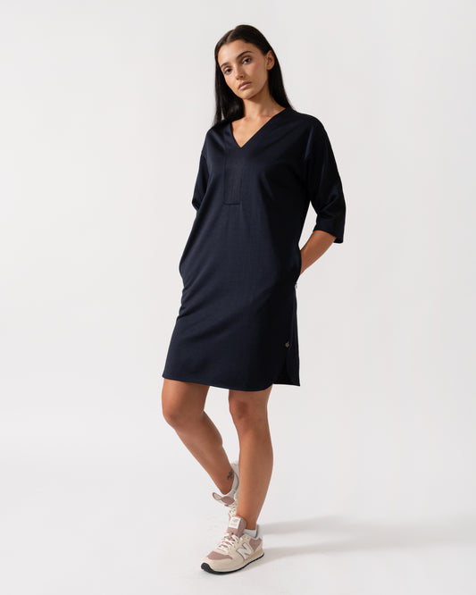 Maison Scotch V-Neck Sweat Panel Sleeved Womens Dress