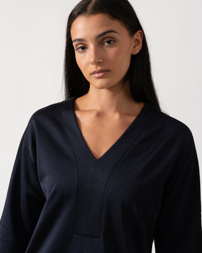 Maison Scotch V-Neck Sweat Panel Sleeved Womens Dress - CHO - Designer Womens Dresses