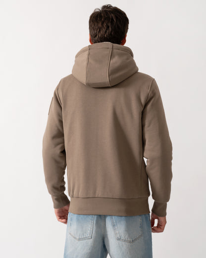back of a Moose Knuckles Classic Bunny 3 Mens Fleece Hoodie in Ashen 2019