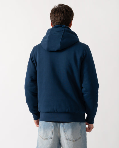 back of a Moose Knuckles Classic Bunny 3 Mens Fleece Hoodie in Nightfall 2017 