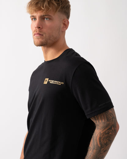 Moose Knuckles Keshi Gold Mens T-Shirt - Black 292 - CHO - Designer Mens Short Sleeve T-Shirts & Tops