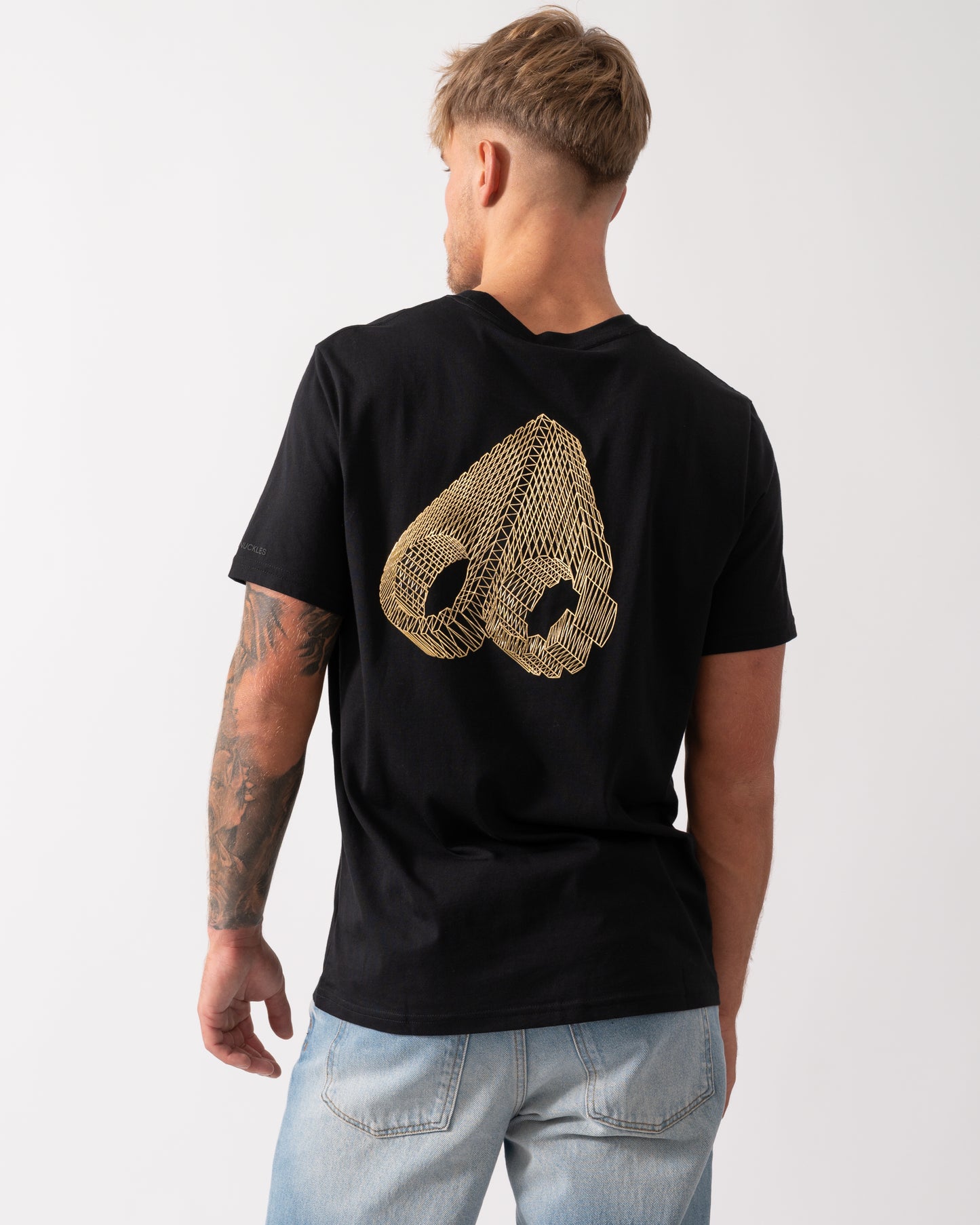 Moose Knuckles Keshi Gold Mens T-Shirt - Black 292 - CHO - Designer Mens Short Sleeve T-Shirts & Tops