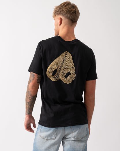 Moose Knuckles Keshi Gold Mens T-Shirt - Black 292 - CHO - Designer Mens Short Sleeve T-Shirts & Tops