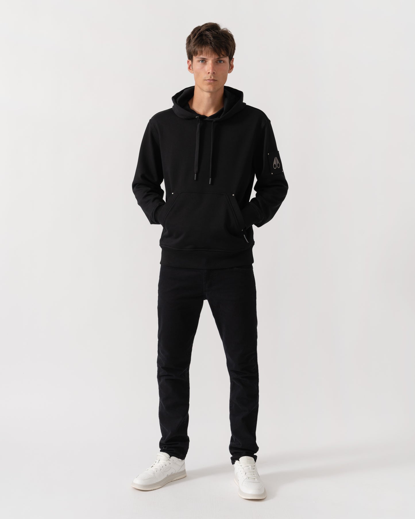 Moose Knuckles Mens Hartsfield Hoodie - Black 292 full length