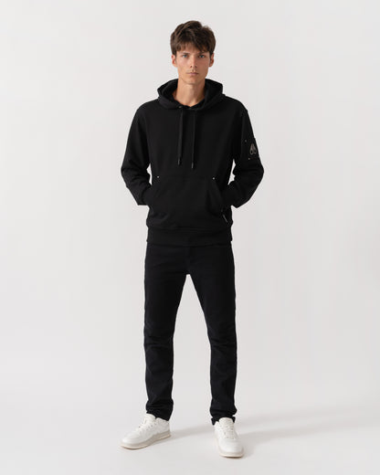 Moose Knuckles Mens Hartsfield Hoodie - Black 292 full length