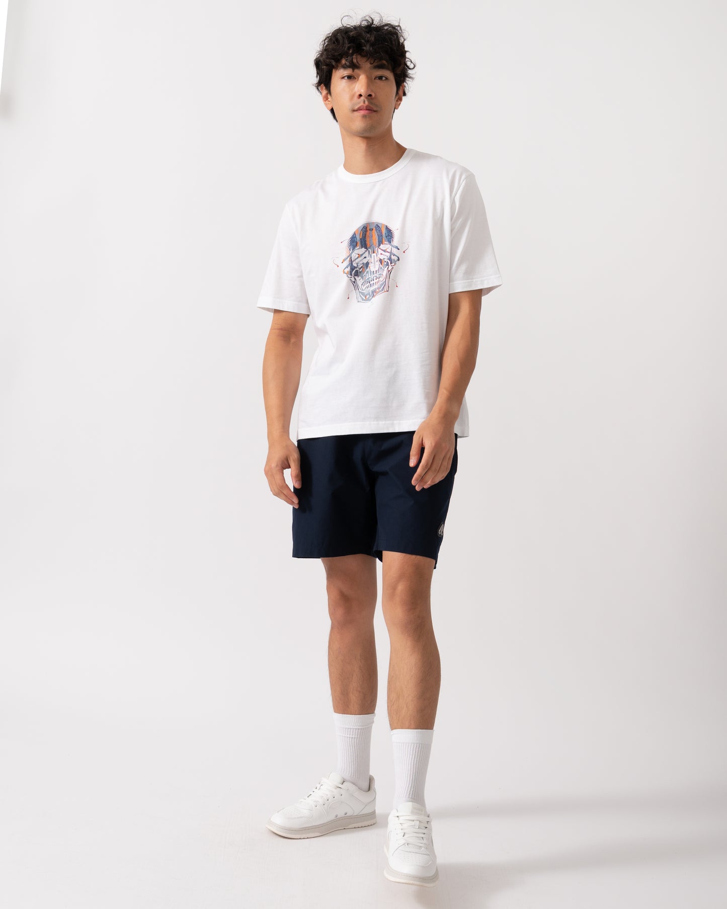 PS Paul Smith Mens Casual Fit Painted Skull T-Shirt - 01 White
