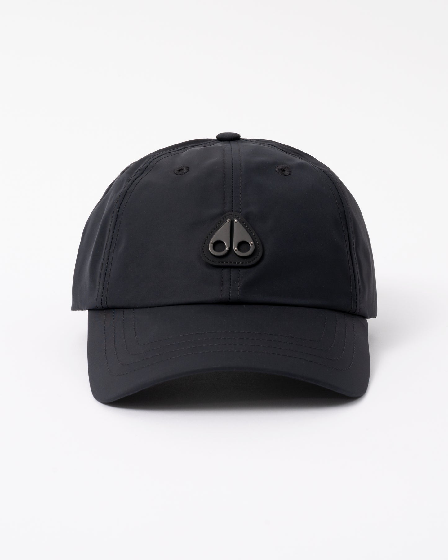front view of a Moose Knuckles Mens Vick Cap in Black 292