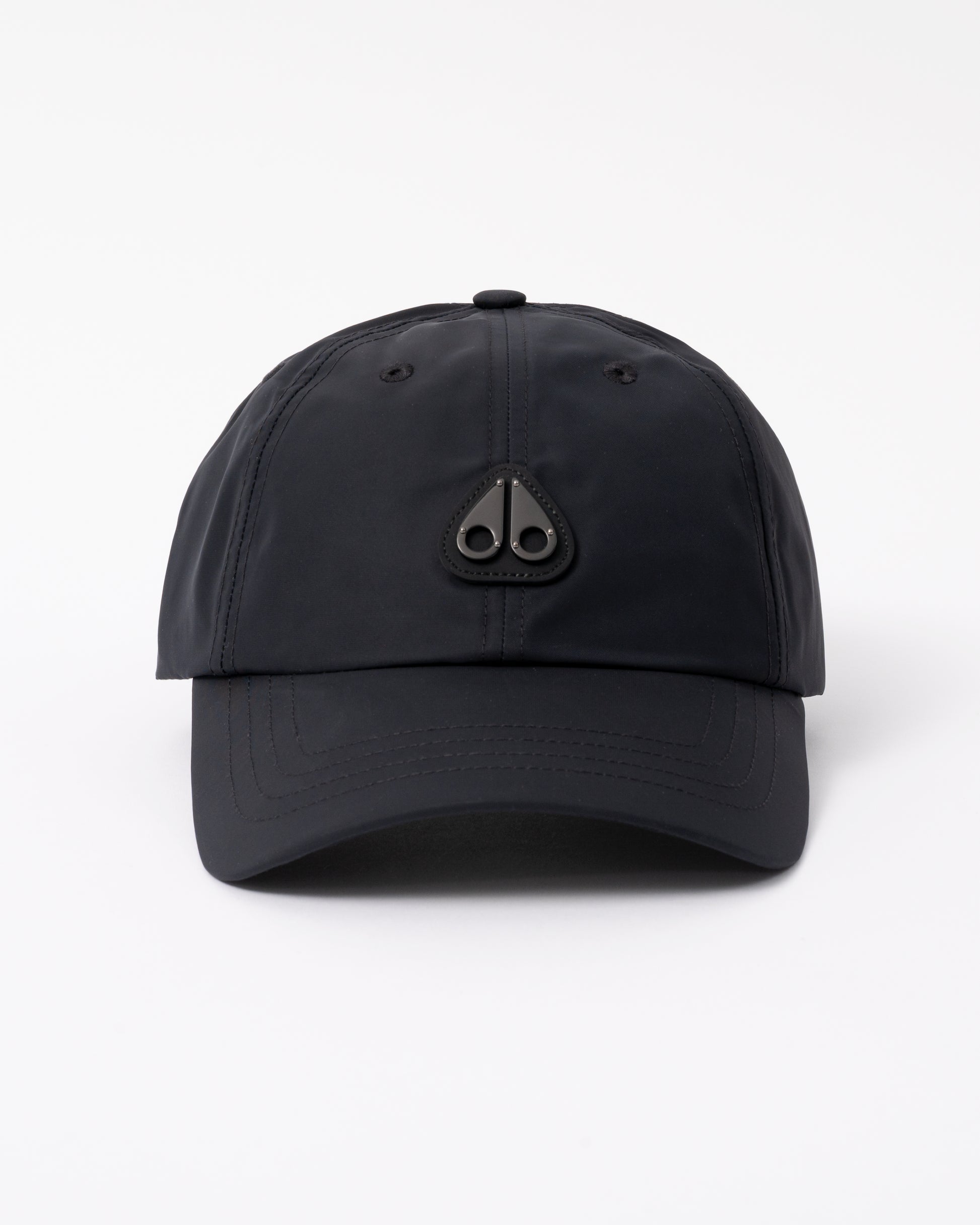 front view of a Moose Knuckles Mens Vick Cap in Black 292