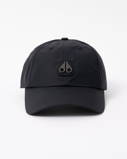front view of a Moose Knuckles Mens Vick Cap in Black 292