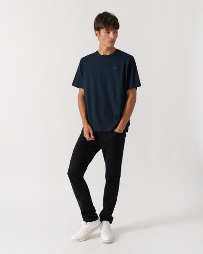 Moose Knuckles Mens Yul Classic T-Shirt - Navy 833 full length