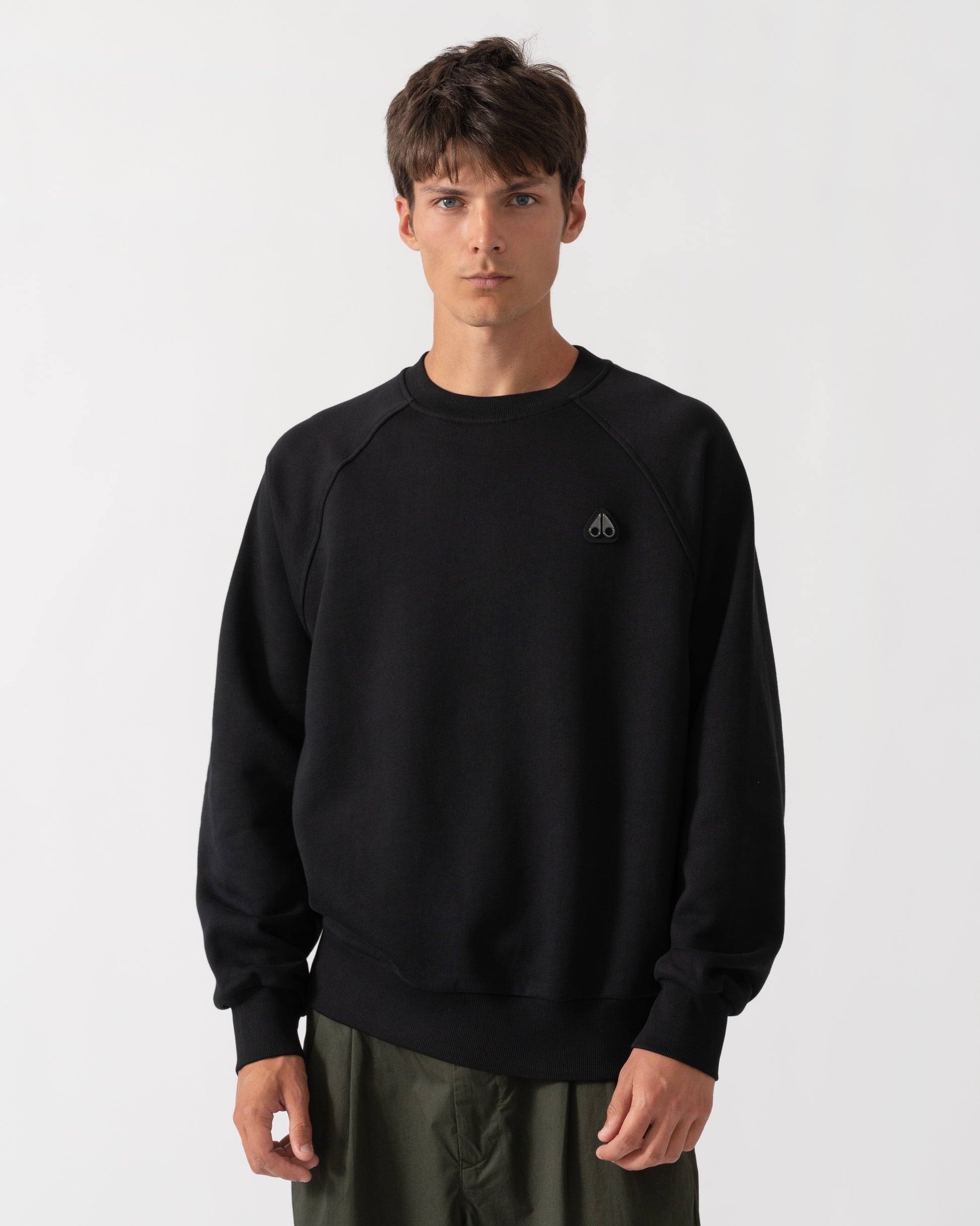 Moose Knuckles Mens Yul Crewneck Sweatshirt - Black 292