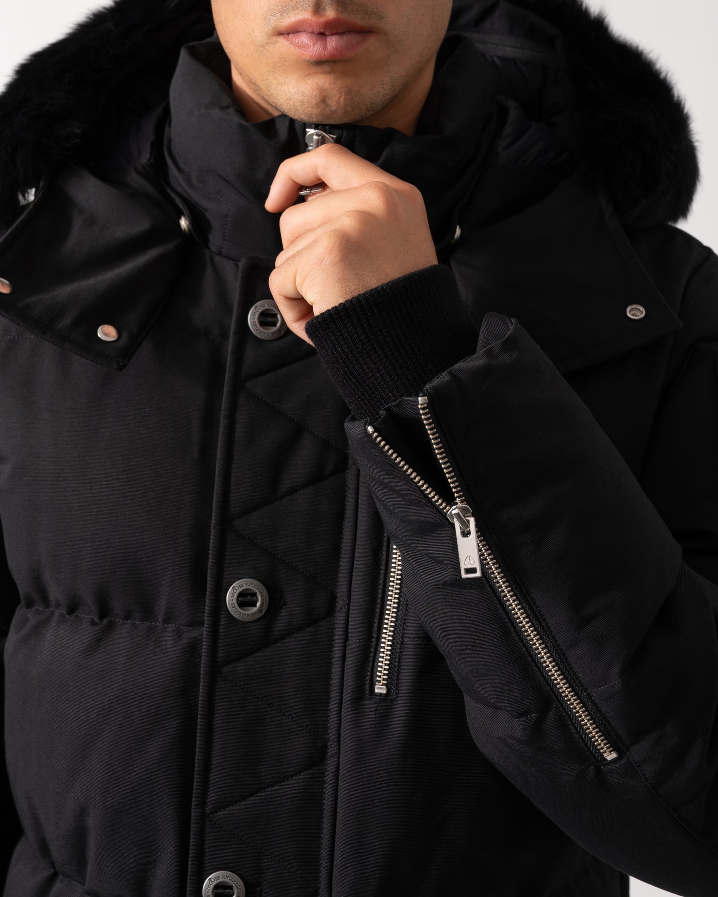 Moose Knuckles Original 3Q Jacket - Black With Black Shearling 305