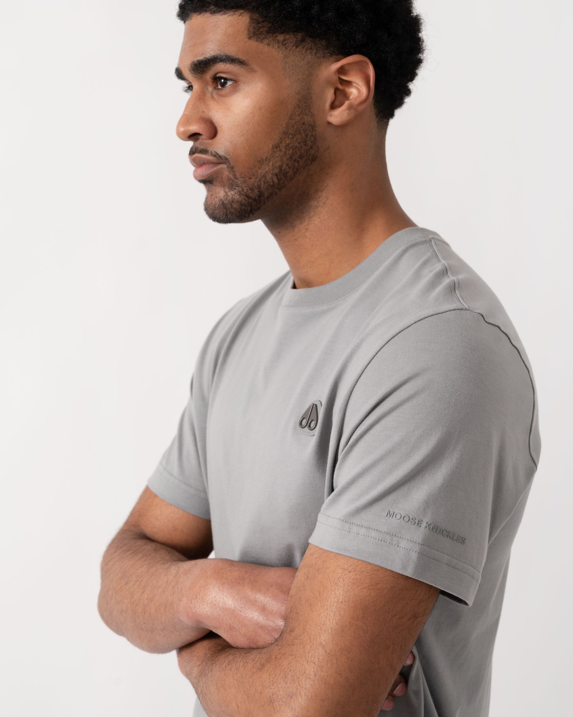 Moose Knuckles Crescent Mens T - Shirt - Industry 1892 | CHO | Designer Mens Logo T - Shirts