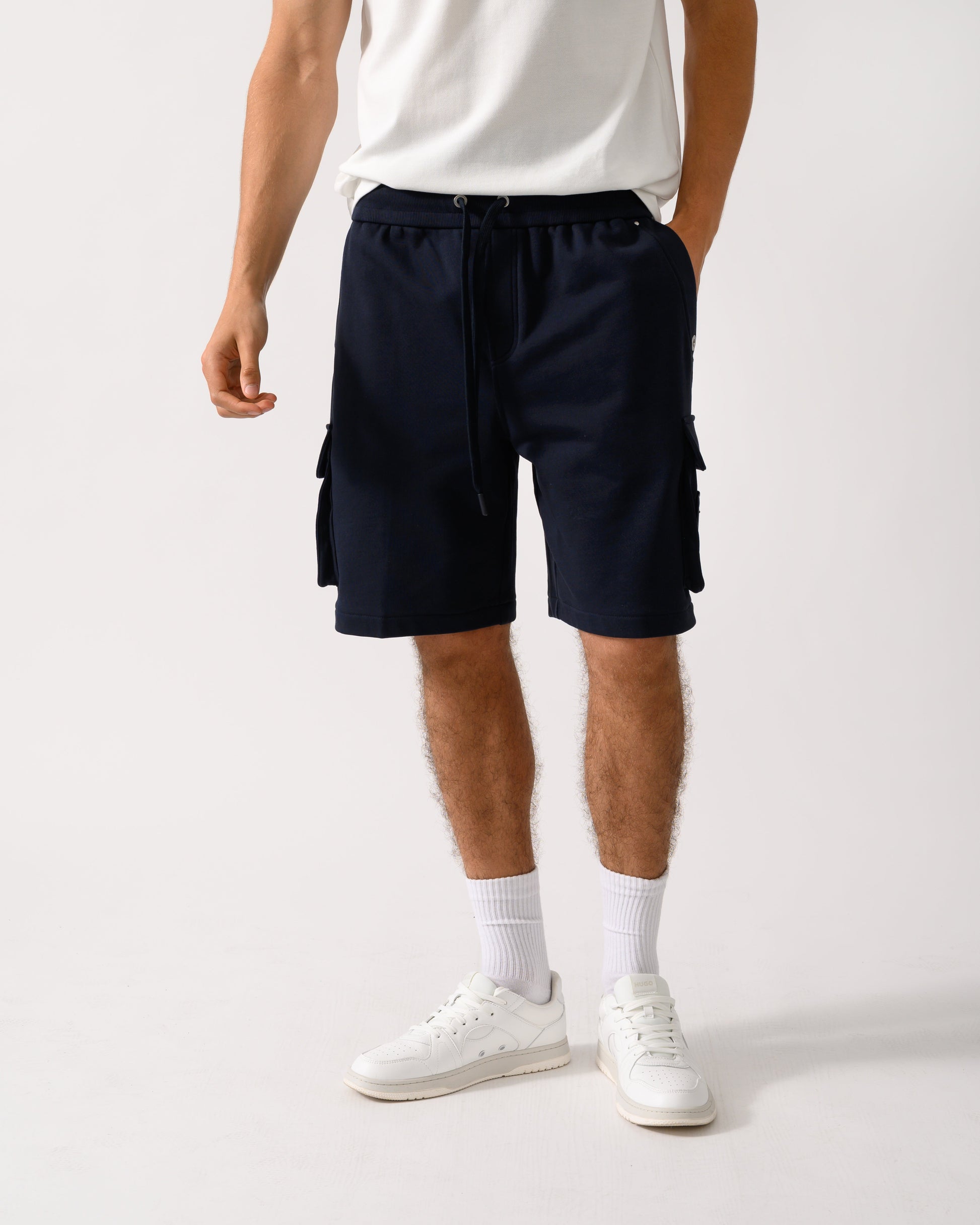 Moose Knuckles Hartsfield Mens Cargo Shorts - Navy 833 - CHO - Designer Mens Shorts