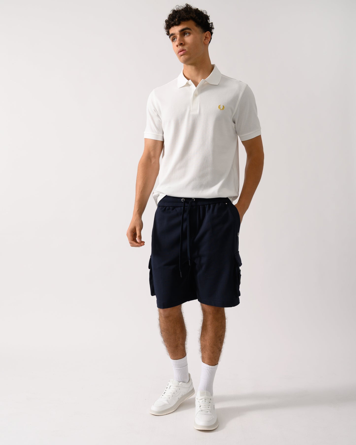 Moose Knuckles Hartsfield Mens Cargo Shorts - Navy 833 - CHO - Designer Mens Shorts