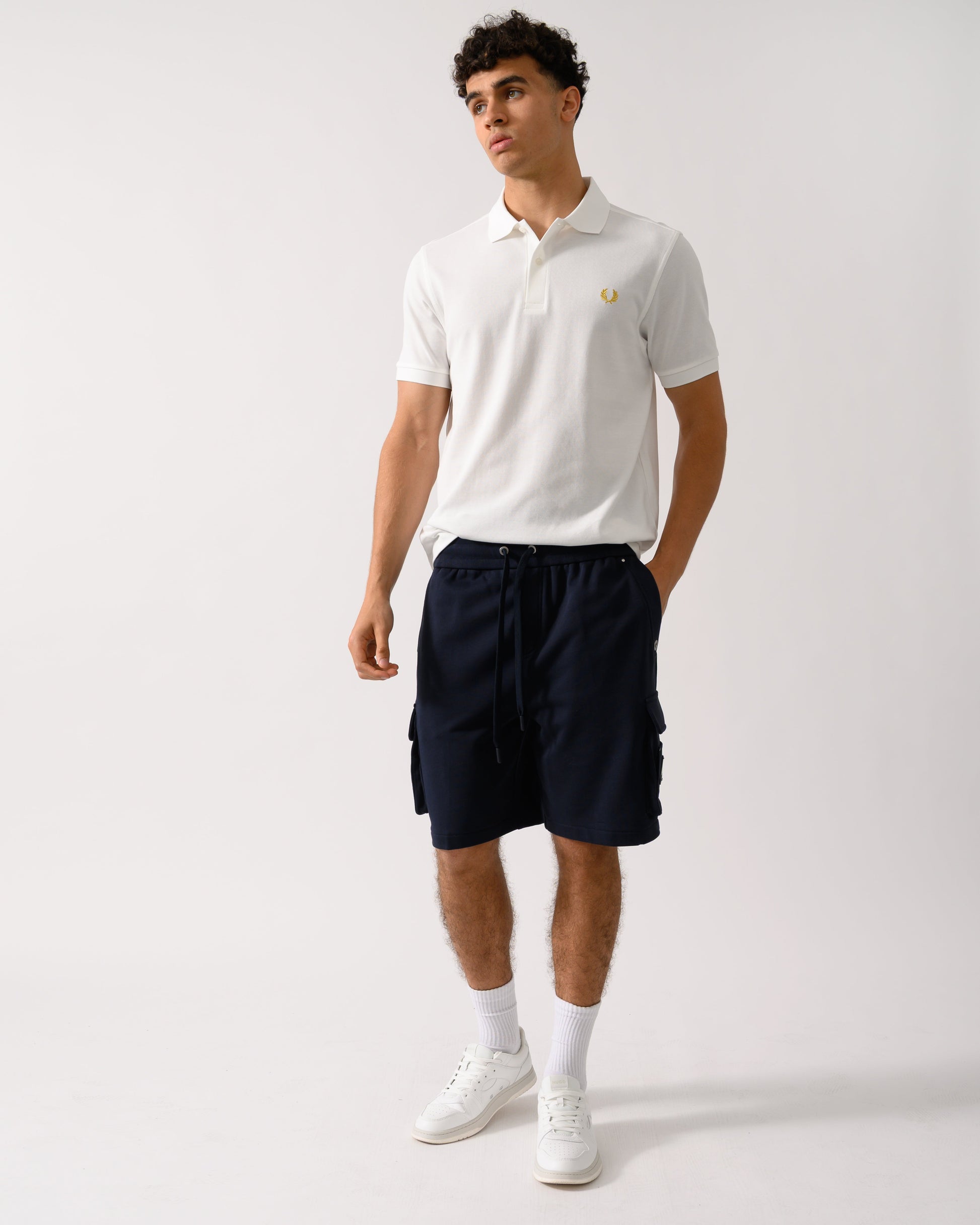 Moose Knuckles Hartsfield Mens Cargo Shorts - Navy 833 - CHO - Designer Mens Shorts