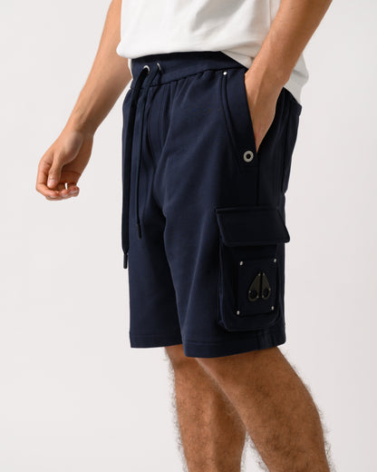 Moose Knuckles Hartsfield Mens Cargo Shorts - Navy 833 - CHO - Designer Mens Shorts