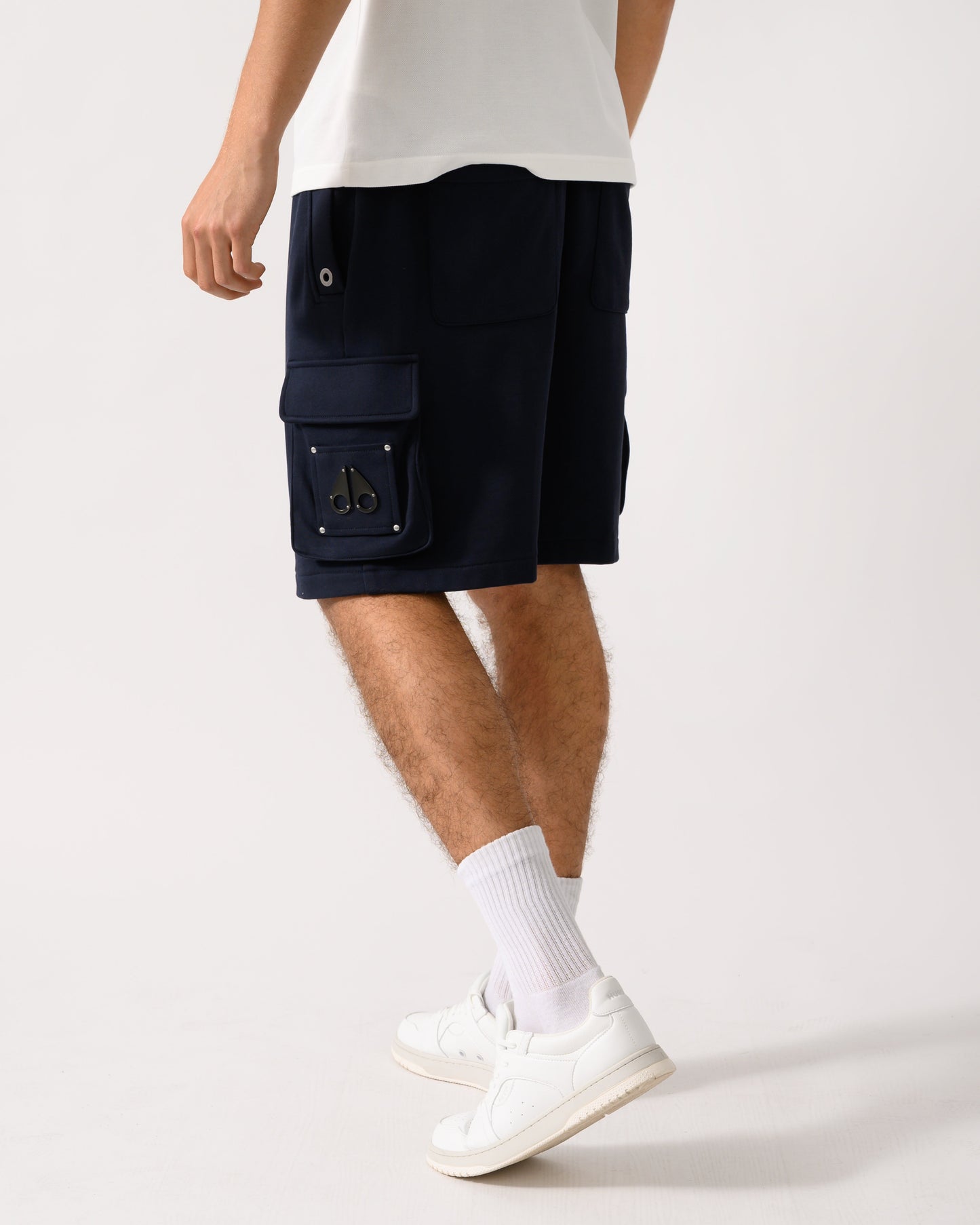 Moose Knuckles Hartsfield Mens Cargo Shorts - Navy 833 - CHO - Designer Mens Shorts