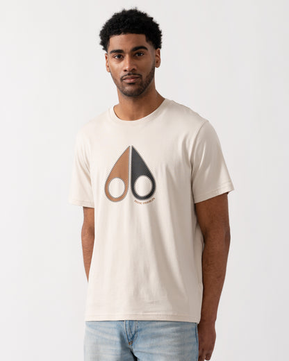 Moose Knuckles Tandem Mens T - Shirt - Alabaster 1705 | CHO | Designer Mens Short Sleeve T - Shirts