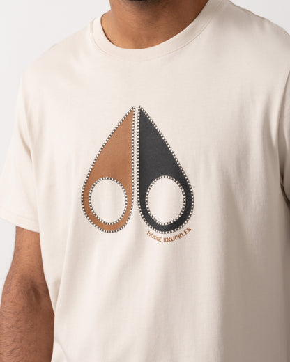 Moose Knuckles Tandem Mens T - Shirt - Alabaster 1705 | CHO | Designer Mens Short Sleeve T - Shirts