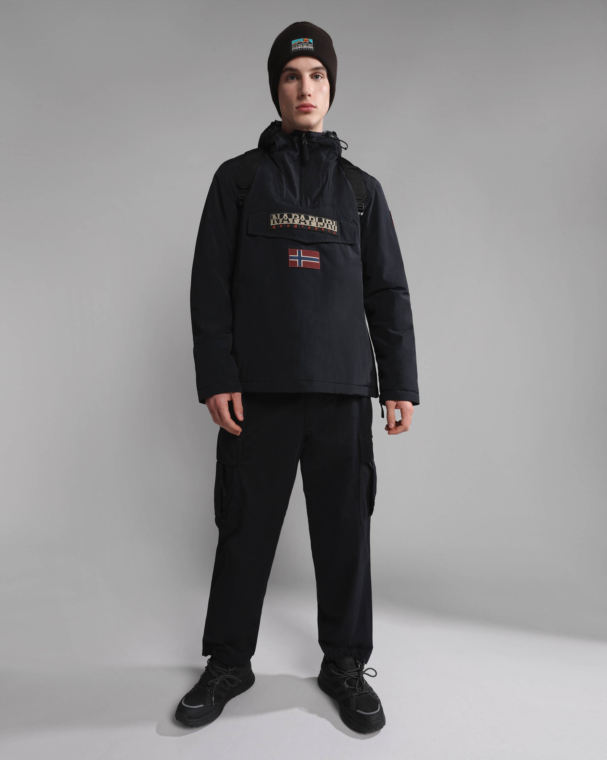 Napapijri Rainforest Winter 3 Mens Hooded Anorak - Black 041 | CHO | Designer Mens Weatherproof Jackets